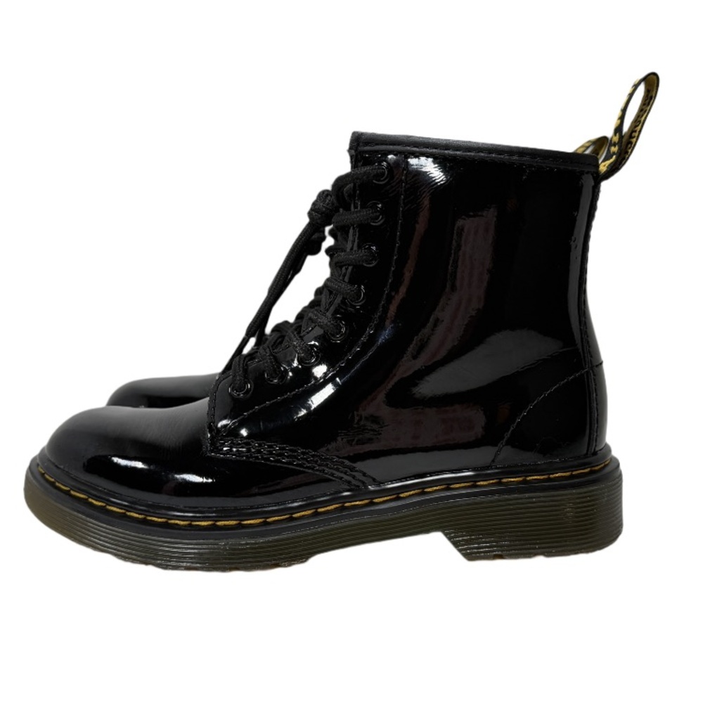 DR MARTENS | Black Patent Leather Lace Up Boot Junior 1460 Punky School Summer - Picture 6 of 16